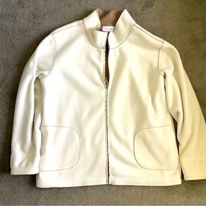 White Large Petite Fleeced Jacket